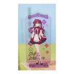 Acrylic stand: Shiki Ichinose in a red Chinese-style maid outfit, holding the hem of her skirt