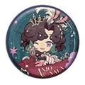 Round SD can badge: winking chibi Anjo Nala holding a microphone, with an ANJO NALA ribbon on dark teal