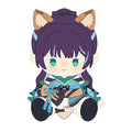 Iroha Sakayori sitting plush doll with fox ears and a teal kimono-style outfit
