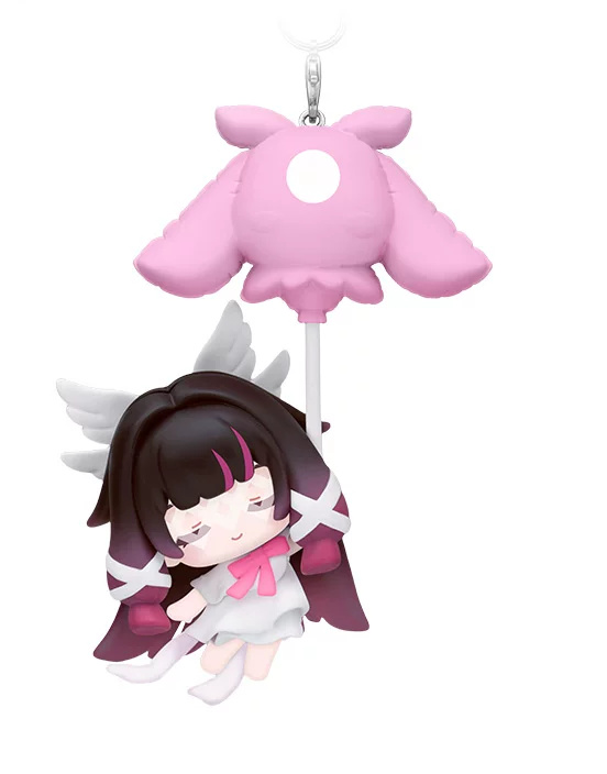 Close-up of the hidden Columbina design under a pink balloon