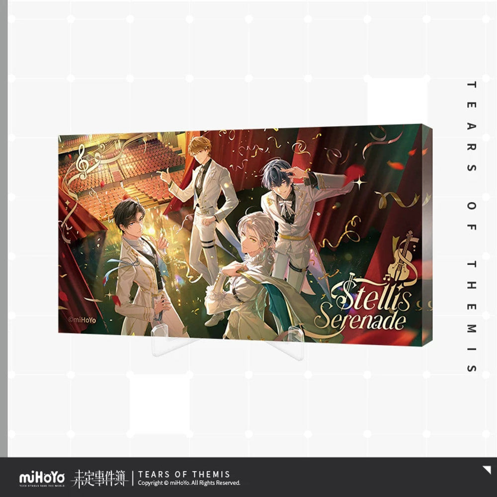 Tears of Themis · Stellis Serenade · Group Acrylic Display Stand — product illustration and displayed design