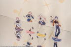 Front photo of assembled stands and their name bases; Sena Juo is second from right
