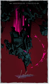 Postcard B glowing pink in the dark