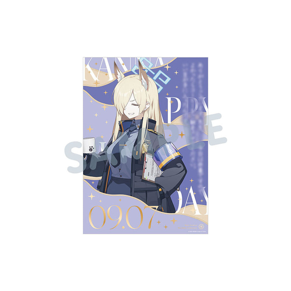 Blue Archive Kanna Character portrait, birthday lettering and paper mount — view 1