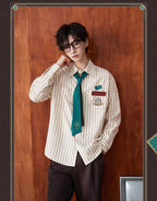Honkai: Star Rail: Aventurine Impression Theme Striped Shirt - Green