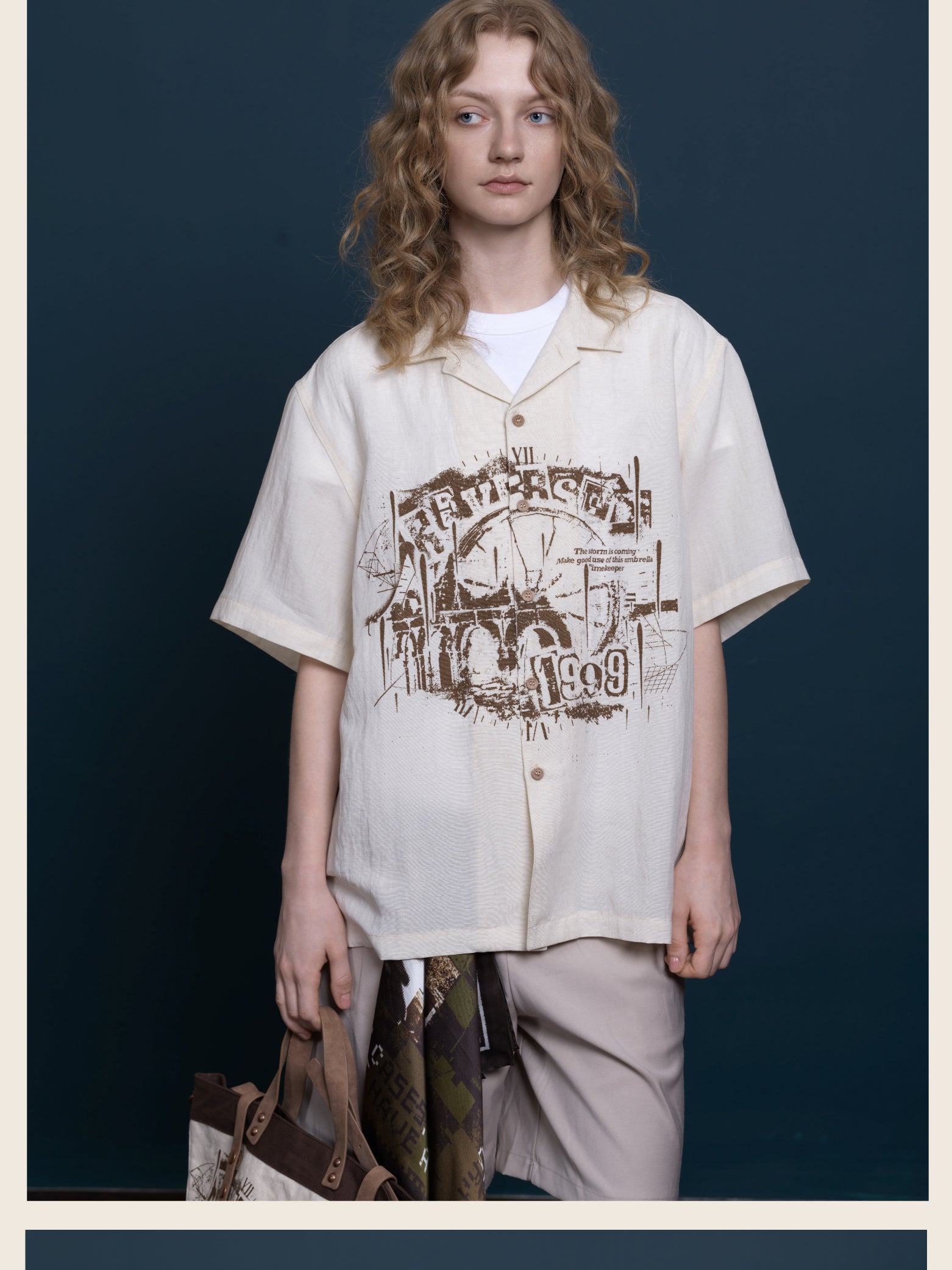 Reverse: 1999 x GEEKCOOK - "Rain and Thread" Tencel Linen Short Sleeve Shirt