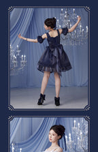 Genshin Impact: Furina Impression Theme Corset Bustier Dress - Navy