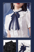 Genshin Impact: Furina Impression Theme Short-Sleeved Waistline Shirt - White