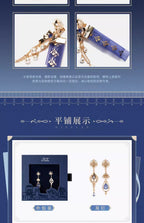 Genshin Impact: Furina Impression Theme Unbalanced Earrings - 925 Silver
