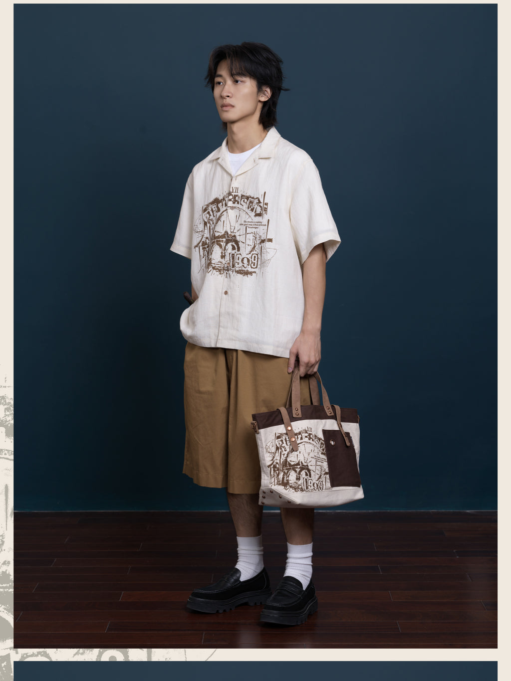 Reverse: 1999 x GEEKCOOK - "Rain and Thread" Tencel Linen Short Sleeve Shirt