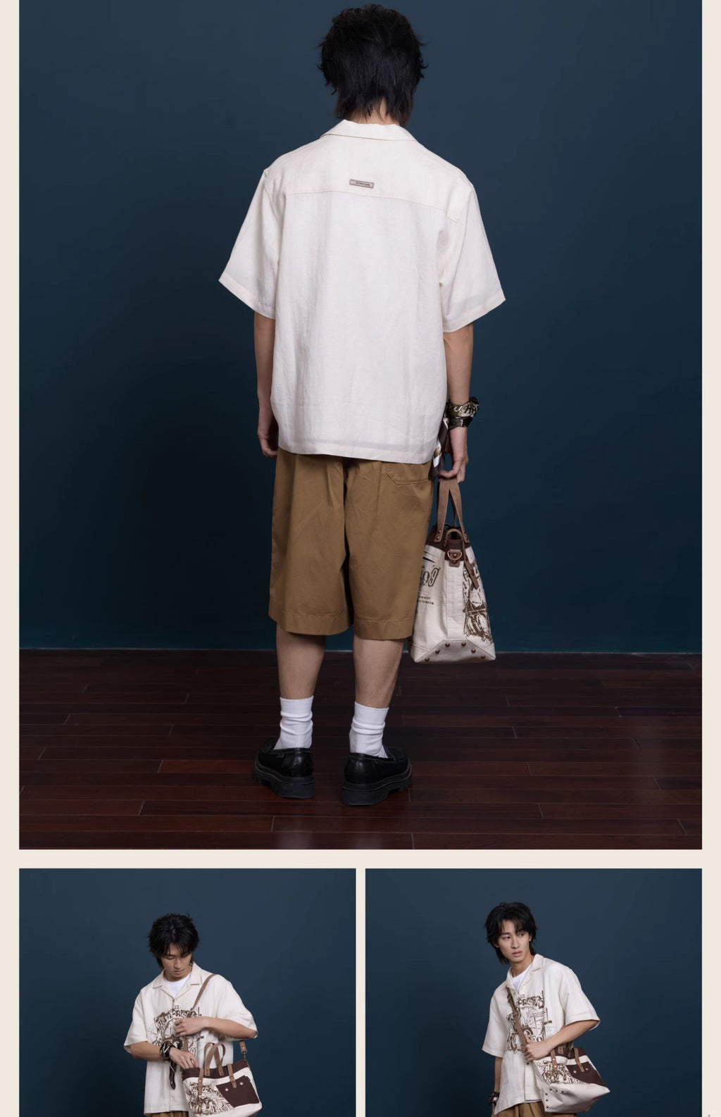 Reverse: 1999 x GEEKCOOK - "Rain and Thread" Tencel Linen Short Sleeve Shirt