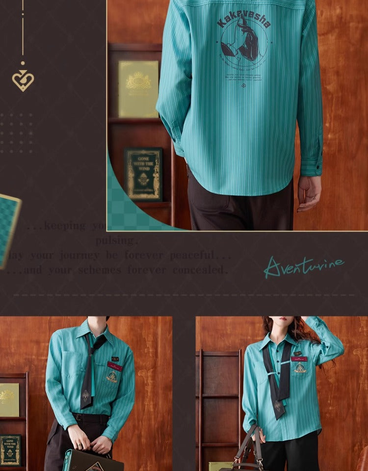 Honkai: Star Rail: Aventurine Impression Theme Striped Shirt - Green