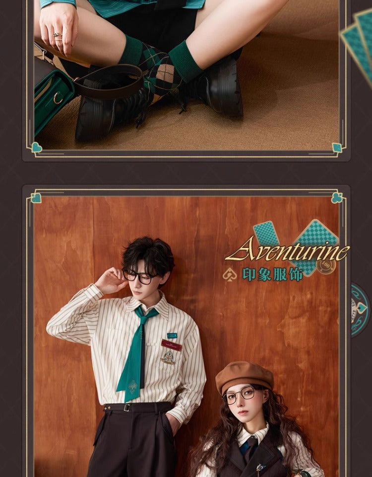 Honkai: Star Rail: Aventurine Impression Theme Striped Shirt - Green