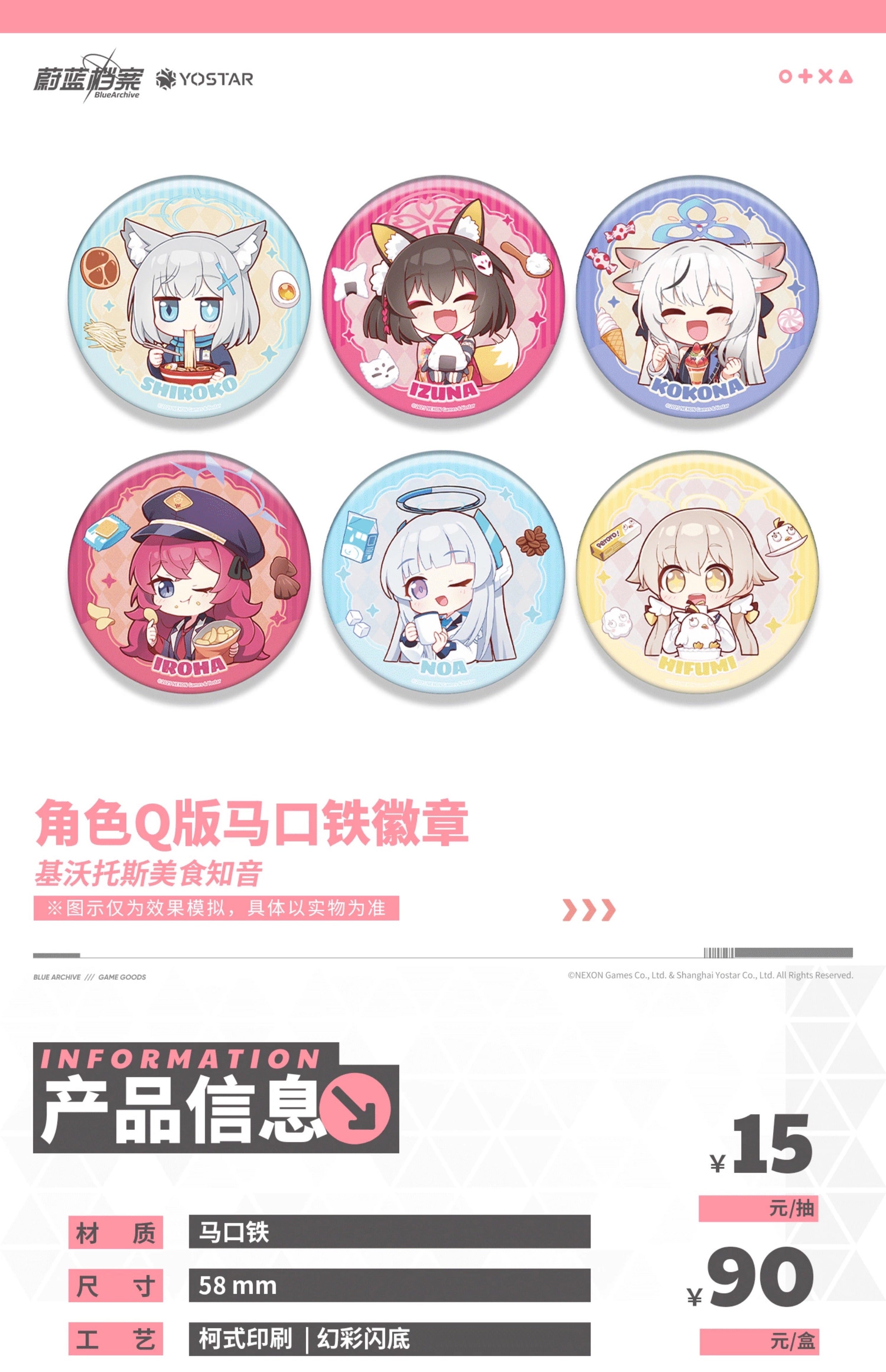 Blue Archive: Kivotos Food Time Q-Ver. Can Badge Vol. 3 - Random