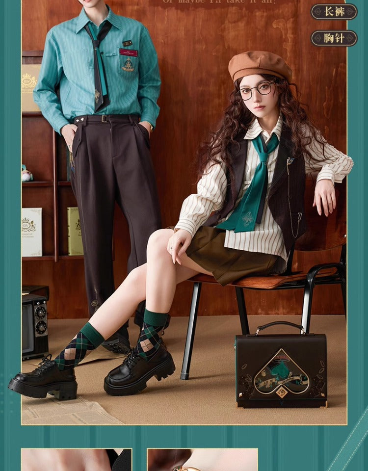 Honkai: Star Rail: Aventurine Impression Theme Striped Shirt - Green
