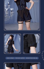Genshin Impact: Furina Impression Theme Waistline Shirt - Black