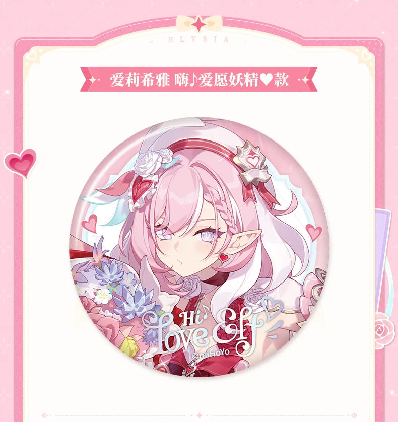 Honkai Impact 3rd Elysia Hi♪ Love Elf — 58 mm Badge — view 4