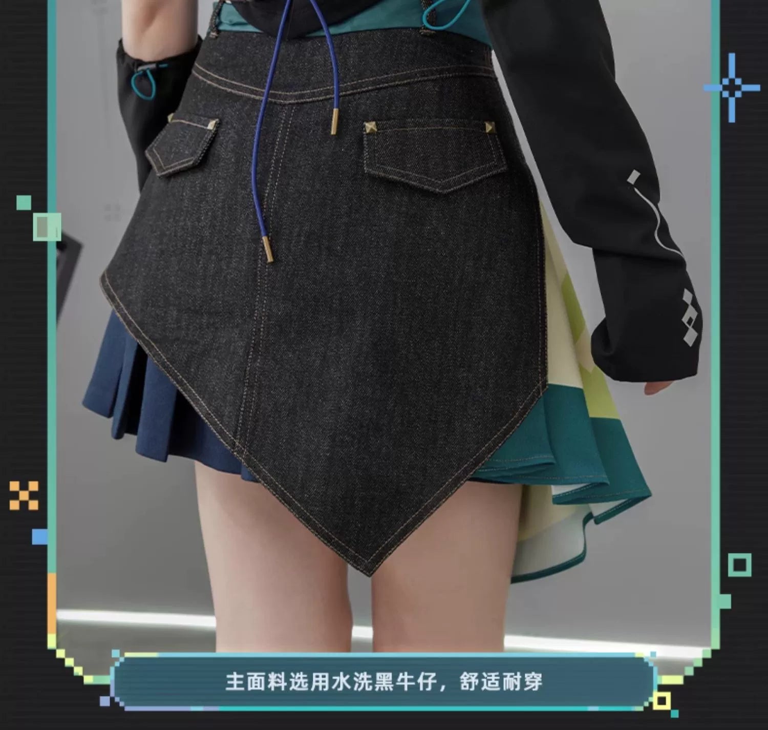 Genshin Impact: Kinich Impression Theme Denim Mini Skirt - Natlan Series