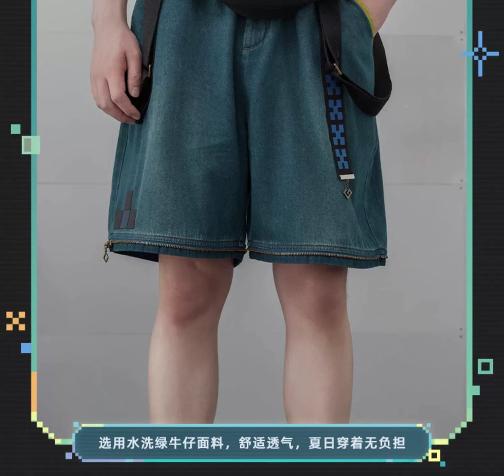 Genshin Impact: Kinich Impression Theme Detachable Cargo Denim Pants