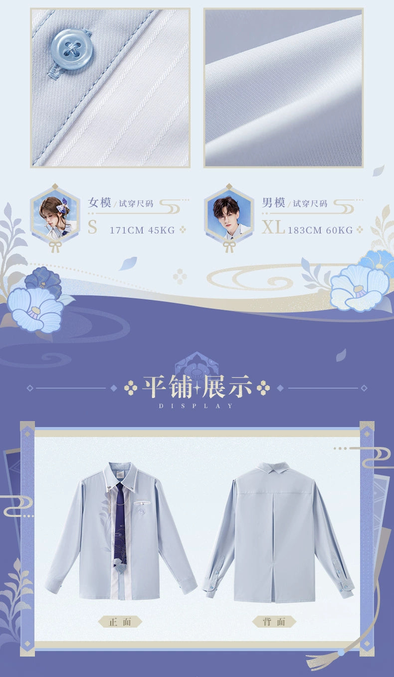 Genshin Impact: Kamisato Ayato Impression Series Color-block Shirt & Tie Set