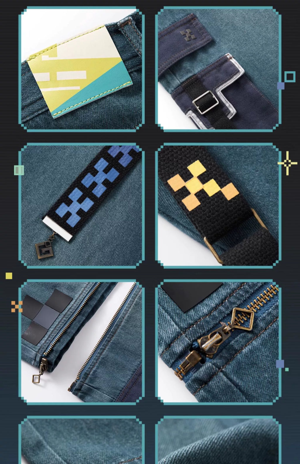 Genshin Impact: Kinich Impression Theme Detachable Cargo Denim Pants
