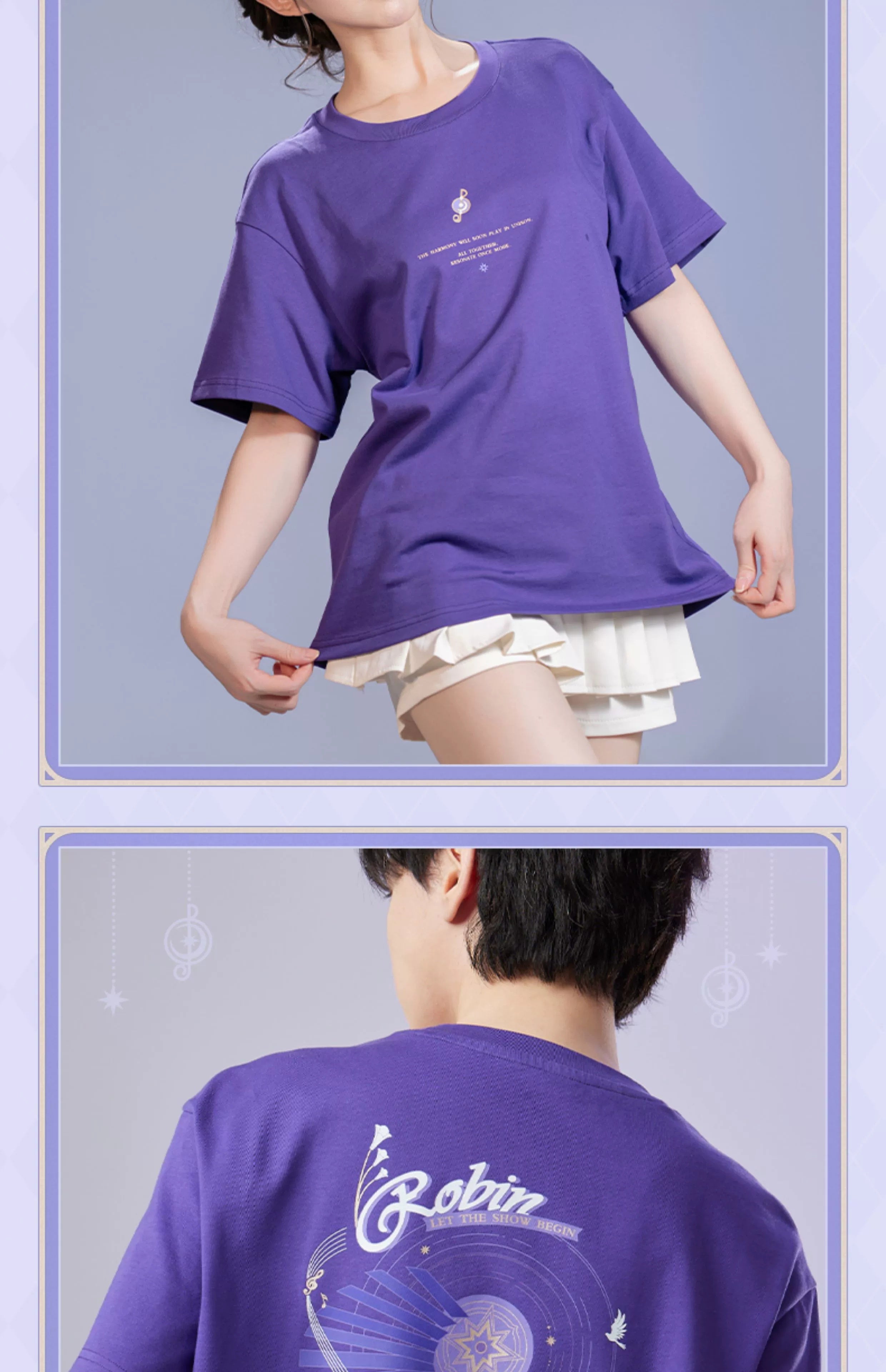 Honkai: Star Rail: Robin Impression Theme T-Shirt - Light Purple