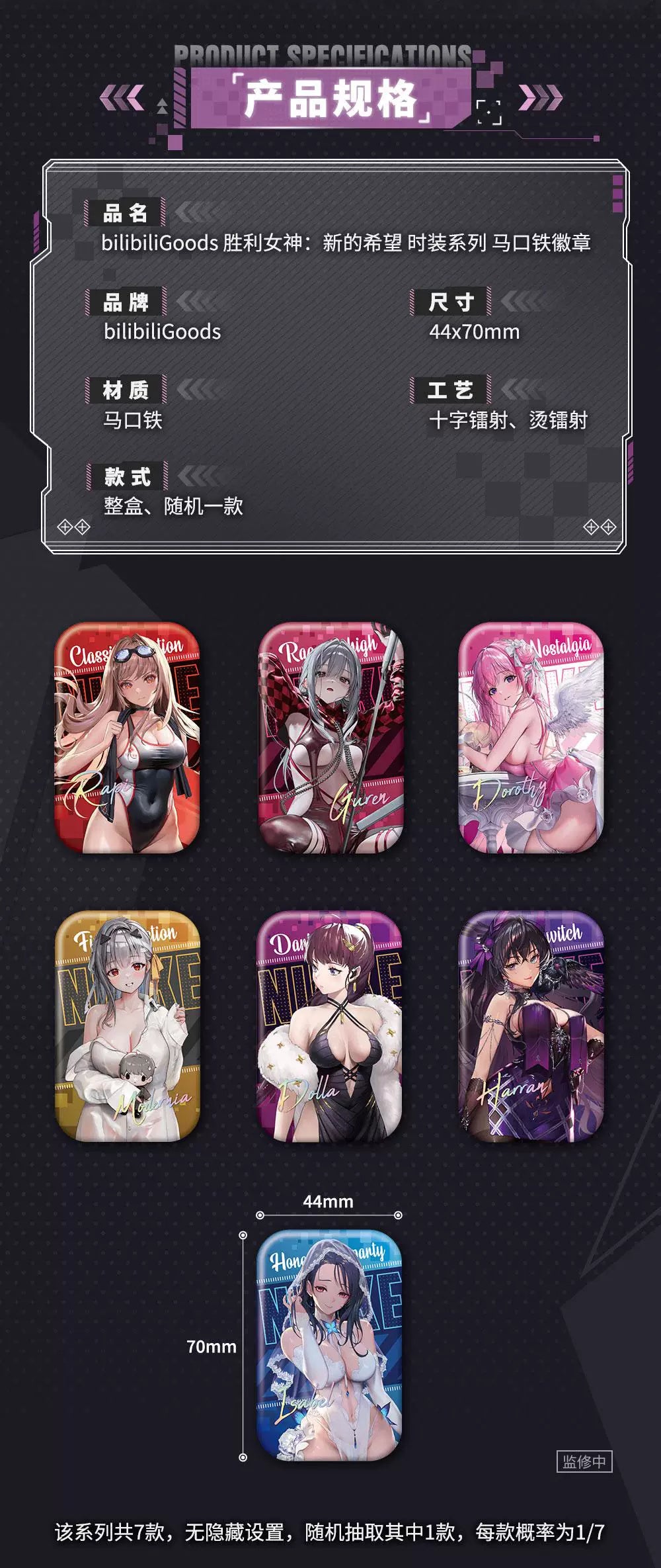 Goddess of Victory: Nikke: Costume Series Square Can Badge - Random