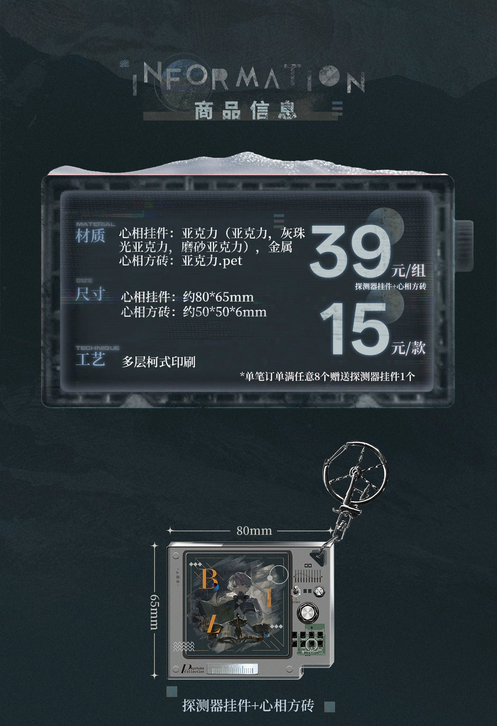 Reverse: 1999 - Sonetto 'Brave New World' Acrylic Block & Keyring Set