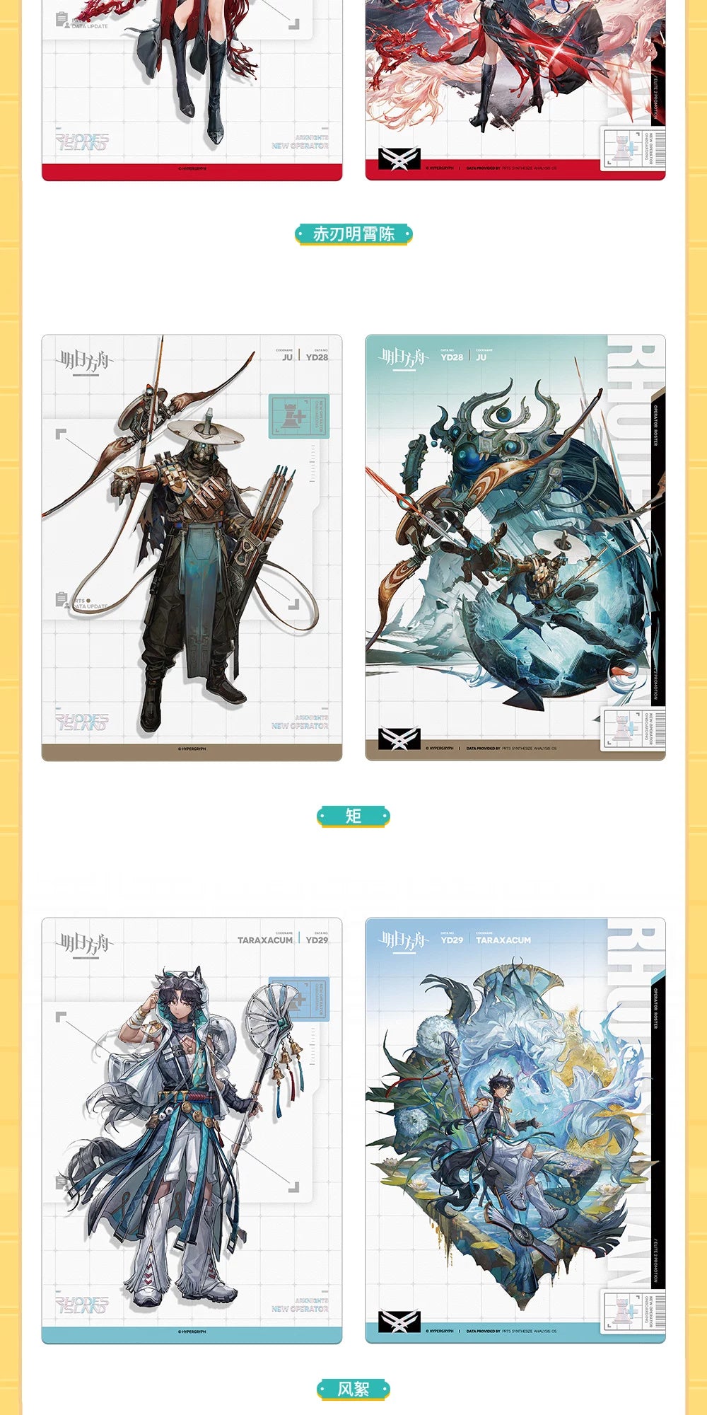 Arknights: Human Resources Resume 18.0 Postcard Set - Wang, Ch'en & More