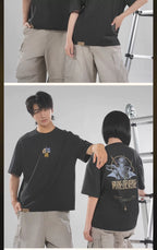 Logos T-shirt — print details and model styling photographs. Image 7.