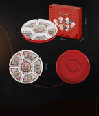 Reverse: 1999: 6 & Friends Fan-shaped Fruit Plate Set - 2026 New Year...