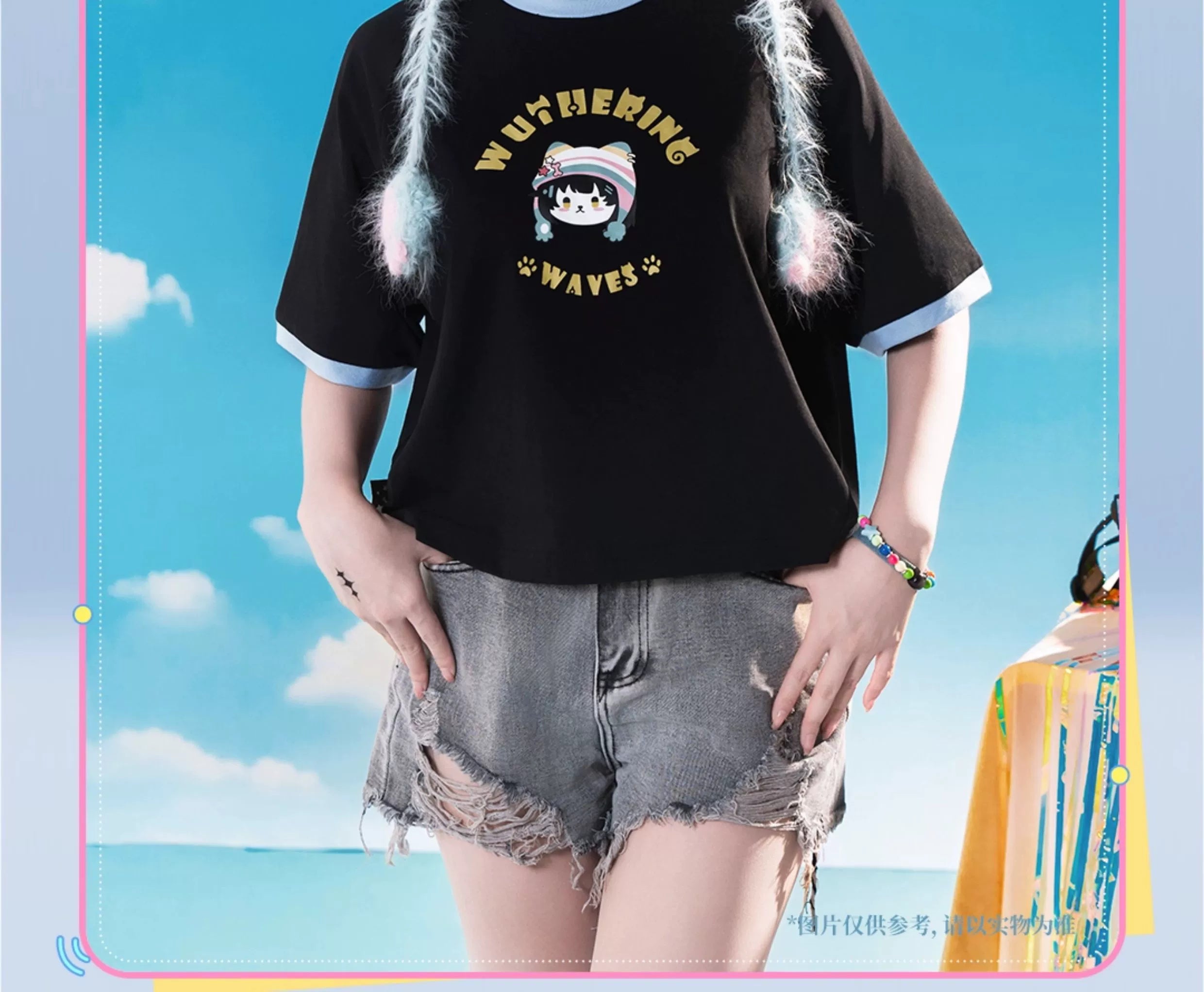 Wuthering Waves: Abby Crop T-Shirt - 2025 KUROFEST Melodies of the Heart (Black)