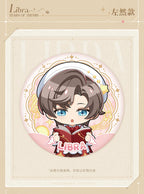Tears of Themis · Stellis Serenade · 58 mm Chibi Badge · Artem Wing — product illustration and displayed design