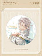 未定事件簿 · Stellis Serenade · 75mm缶バッジ · 森月黎 — 商品イラストと掲載デザイン