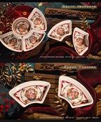 Reverse: 1999: 6 & Friends Fan-shaped Fruit Plate Set - 2026 New Year...