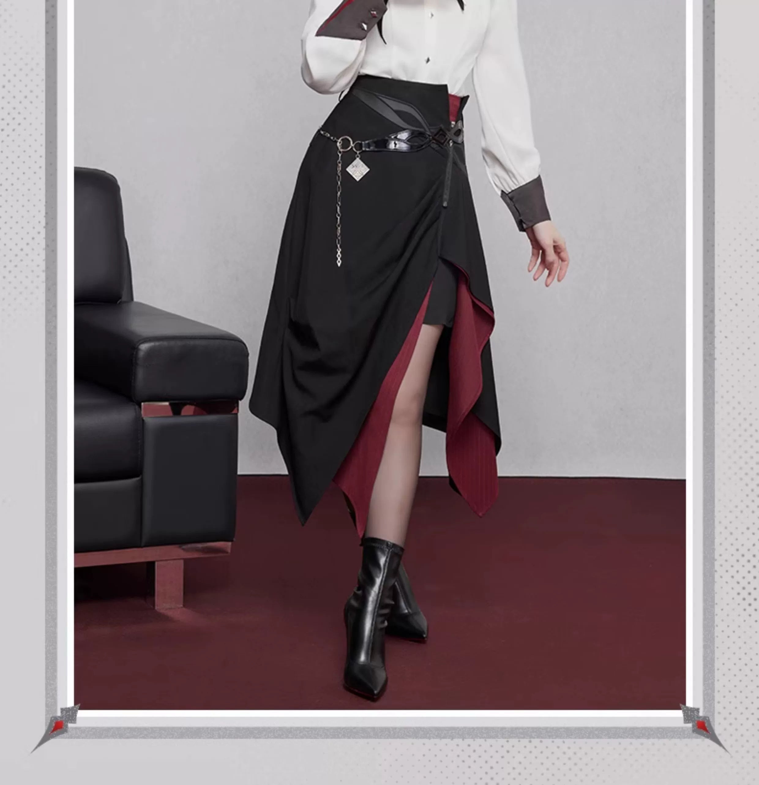 Genshin Impact: Arlecchino Impression Series - Long Unbalanced Skirt