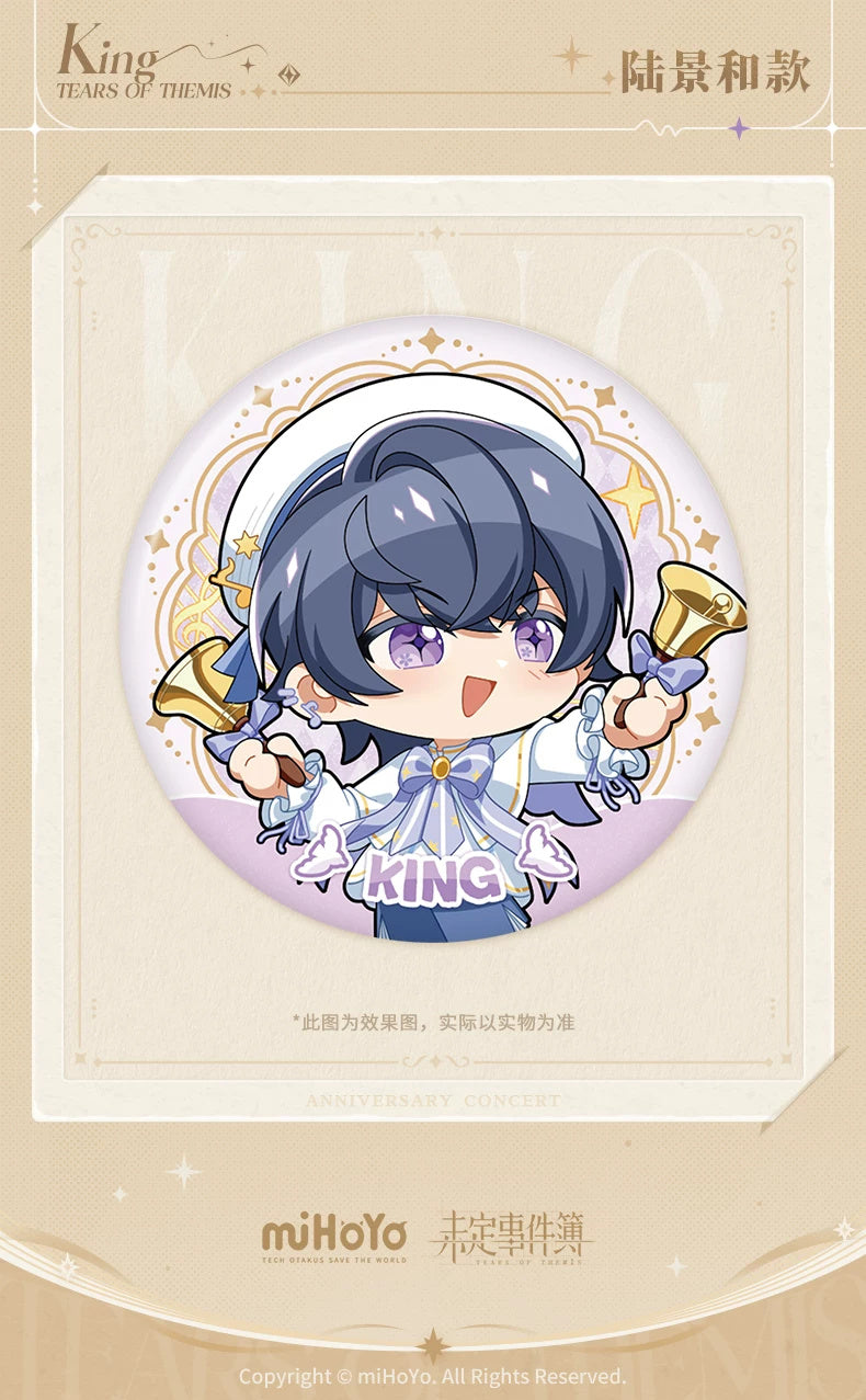 Tears of Themis · Stellis Serenade · 58 mm Chibi Badge · Marius von Hagen — product illustration and displayed design