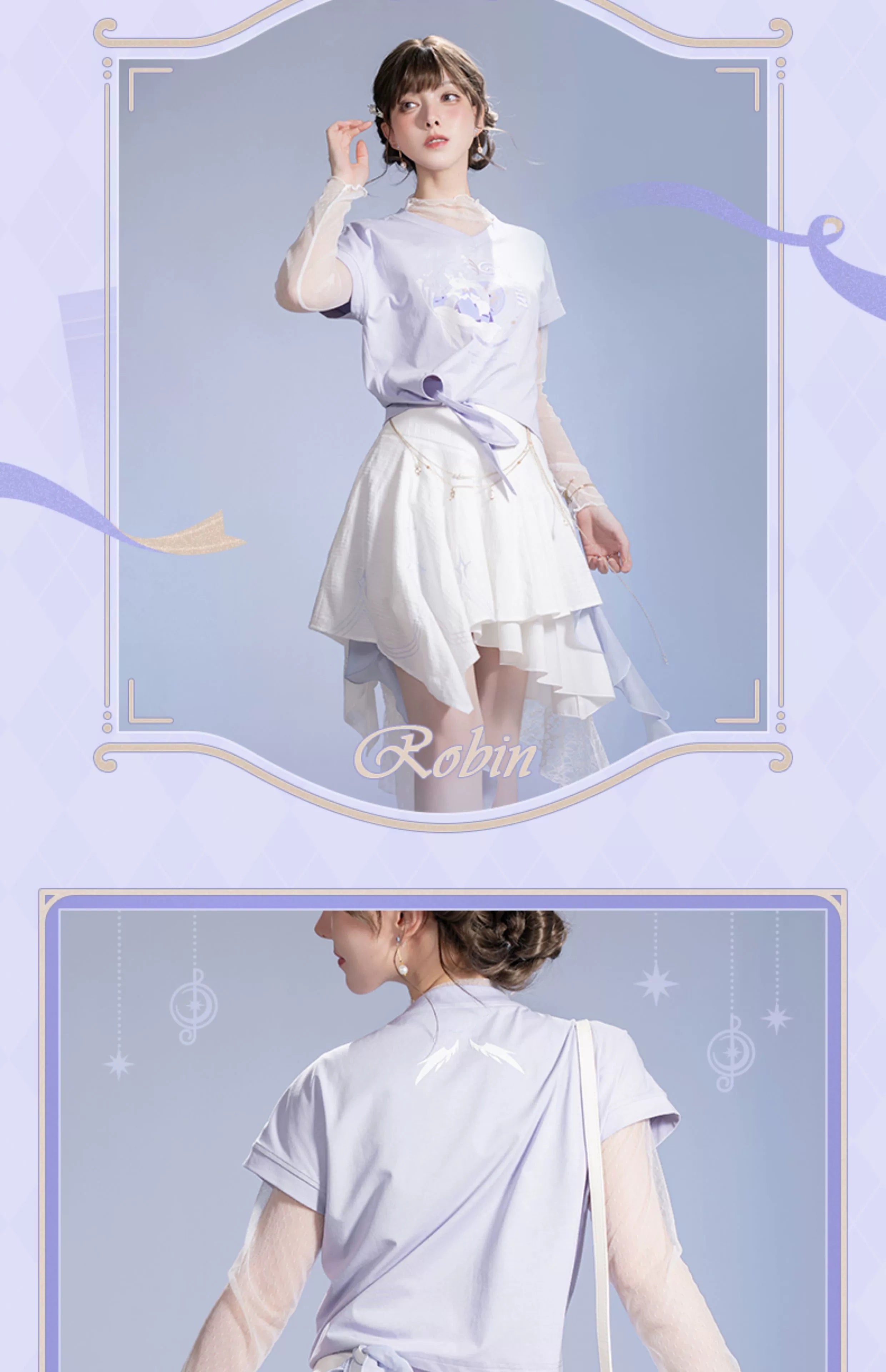 Honkai: Star Rail: Robin Impression Theme Crop T-Shirt - Light Purple