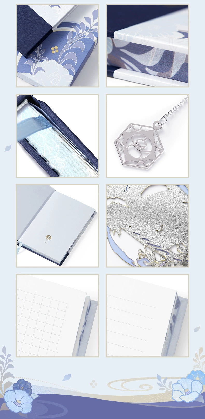 Genshin Impact: Kamisato Ayato Impression Theme Notebook & Metal Bookmark.