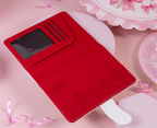 Close-up of the red interior with the Sweet Showcase logo and the five Class 1-1 idols