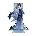 Yangyang: Xuanling acrylic stand with a large swallow kite, rocks and a lattice-framed panel on a blue base
