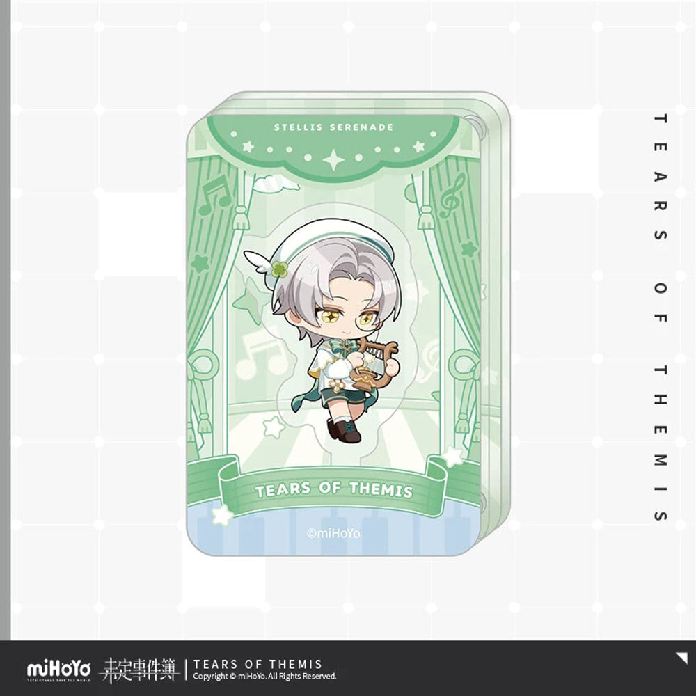 Tears of Themis · Stellis Serenade · Chibi Magnetic Acrylic Assembly · Vyn Richter — product illustration and displayed design