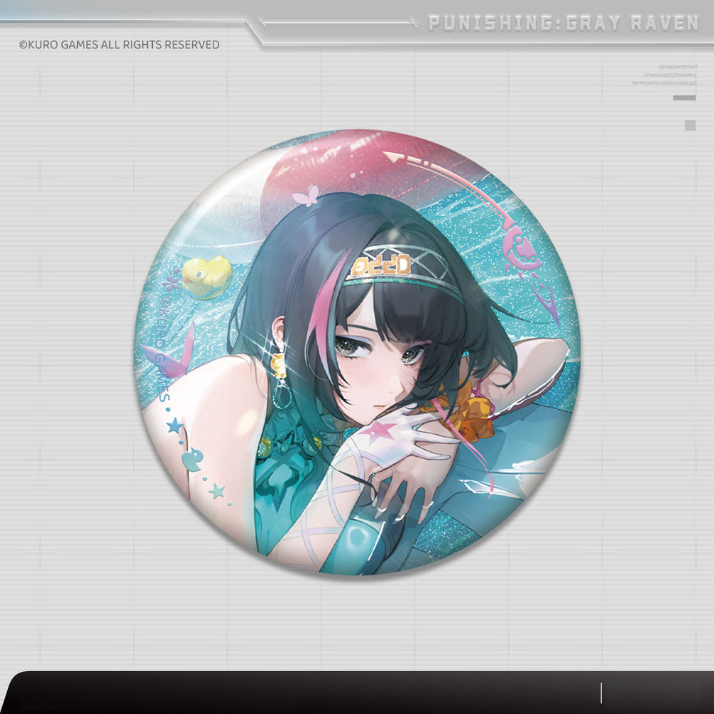 Punishing: Gray Raven — Helentine: Anhon Glitter Can Badge — Coating: Hazy Azure Sky