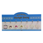 Set packed on a blue Starlight Dining header card: logo charm and six Cinderella Girls dumpling-shaped charms