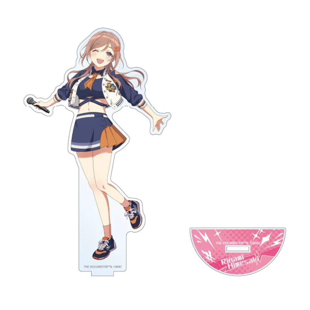 Rinami Himesaki acrylic stand body and semicircular name base, shown before assembly