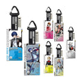 All seven access-pass acrylic keychain designs shown together