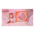 Ume Hanami magnet in two parts: clear illustration plate (left) and red plaid name frame (right)