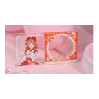 Ume Hanami magnet in two parts: clear illustration plate (left) and red plaid name frame (right)