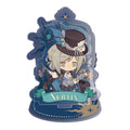 Vertin SD acrylic stand: chibi Vertin in a top hat in an arched starry frame with a teal name banner
