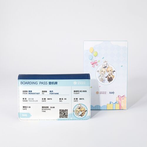 원신 공식 정품 굿즈 × JUNEYAO AIR 항공사 콜라보 여권 지갑 케이스